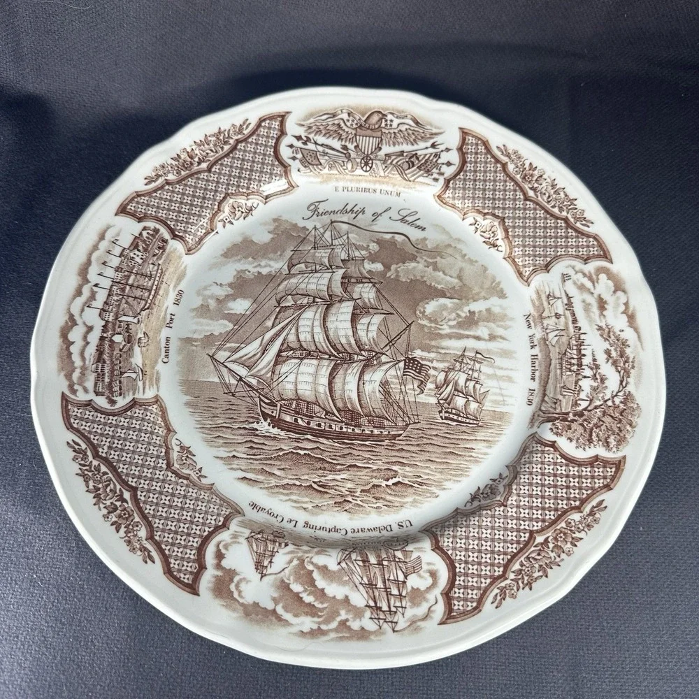 Alfred Meakin Collector Plate FAIR WINDS The Friendship of Salem‎ Vtg